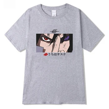 Naruto T Shirt Streetwear Tee Topy pre Mužov Uchiha Sasuke Japonské Anime Harajuku T-shirt