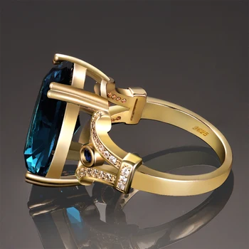 Nasiya Nový Dizajn Pôvodnej Prst Prsteň Zlatý Farebné Krúžky S 13x18MM Veľké Kamene Akvamarín Módne 925 Šperky Krúžok Veľkoobchod