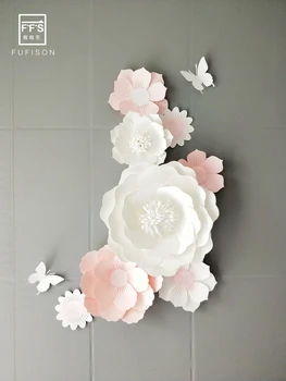 NASTAVIŤ.8/9 FFS papier 3D umelé Kvetinové Dekorácie miestnosti dekorácie samolepky na stenu