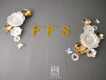 NASTAVIŤ.8/9 FFS papier 3D umelé Kvetinové Dekorácie miestnosti dekorácie samolepky na stenu