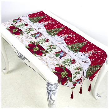Natal Bavlna Tlač Vianočný Stôl Runner Vianočné Dekorácie pre Domov Nový Rok 2020 Dekor Vianoce Noel Navidad 2019 Ozdoby