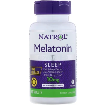 Natrol Rozšírené Spánku, Melatonín 10 mg Vitamín B-6 Vápnika 60 Tabliet