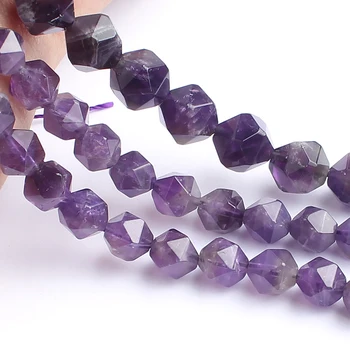 Natrual Kameň Korálky Tvárou Amethyst Purple Crystal Korálky Pre Šperky, Takže Náramok, Náhrdelník 6/8/10 mm 15inches