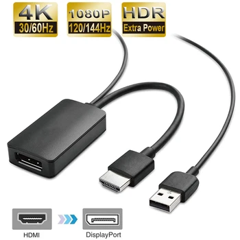 Navceker 4K@60Hz HDMI / Displayport Kábel 1080@120Hz HDMI DP Converter Adaptér HDMI 2.0 Displayport na PS5 PS4 Pro XBox