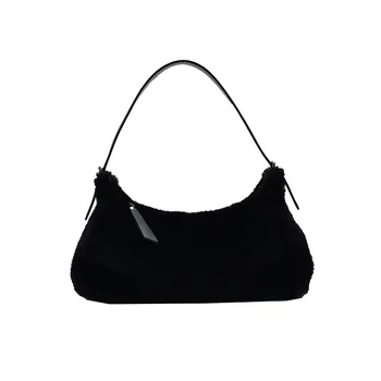 Načechraný tašky pre ženy shopper nakupovanie tote ramenný luxusné kabelky umelú kožušinu módne jednoduché žena luxusný darček taška