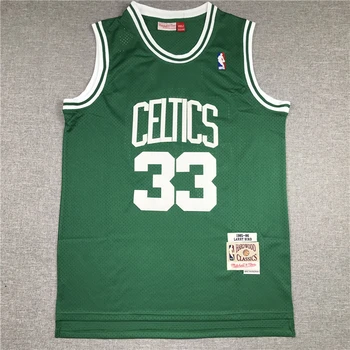 NBA pánske Celtics 33 VTÁK Zelená Retro Dresy Štandard