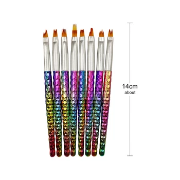 Nechtov Kefkou Nastaviť 8pcs farbe Kovu držiak na pero Maľovanie rôznych umeleckých vzorov