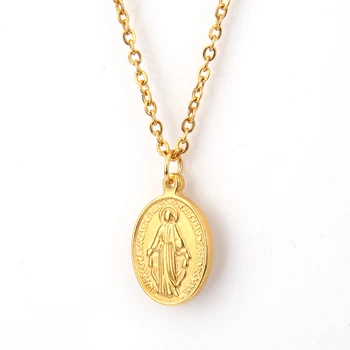 Nehrdzavejúcej Ocele Zlatá Panna Mária, prívesky & Náhrdelníky Pre Ženy Kríž, Panna Mária, Medailón Kúzlo Veľkoobchod 10pcs
