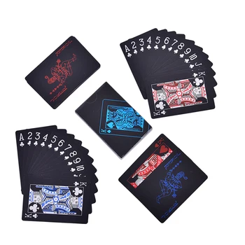 Nepremokavé PVC Plastových Kariet Poker, Black Hracie Karty Dosková Hra Kvality Klasické Magické Triky Nástroj Magic Box-balené
