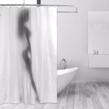 Nepremokavé Ženy Tieň Sprchový Záves Polyester Textílie Vaňa Opony Sexy Dievča Mildewproof Domov Kúpeľňa Záclony s 12 Háčiky