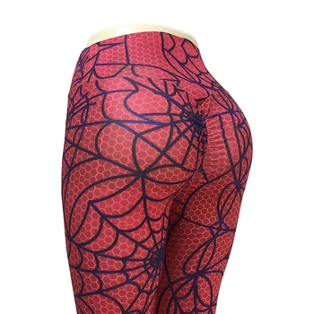 Nessaj Športové Legíny Pre Ženy, Nový Spider Web Printing Legíny Polyester Hip Vysoký Pás Bežné Zoštíhľujúce Legíny Fitness
