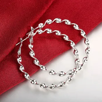 Netočili Kolo Kreolská Veľké Obvodové Náušnice pre Ženy Strieborné Pozlátené Kruhu Slučky Náušnice Európska Značka Módne Šperky Príslušenstvo