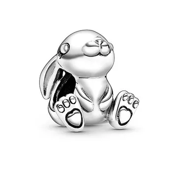 New Horúce Predaj Ninny Rabbit Reálne 925 Sterling Silver Charms Fit Pôvodnej 3 mm Náramok Náramok DIY Šperky Čo 204