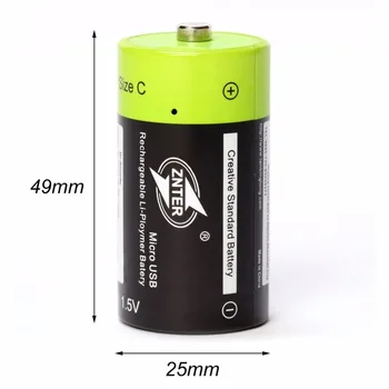 New horúce predaj ZNTER 4pcs/veľa 1,5 V 3000mAh nabíjateľná batéria C veľkosť USB lítium-polymérová batéria