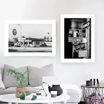 New York Vintage Camera Wall Art Čierne Biele Plátno Na Maľovanie Nordic Plagáty A Vytlačí Moderné Nástenné Obrázok Pre Obývacia Izba Dekor