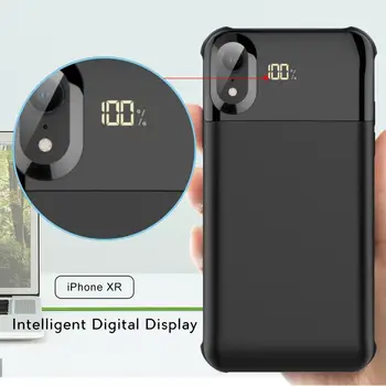 Newdery QI Bezdrôtový batérie puzdro pre iphone 11 11pro max s digitálny displej Wireless power banky pre iphone x/xs xr xs max