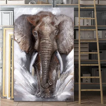 NEZIŠTNE Sivá Slon Wall Art Plátno Obrázky, Plagáty Domova Moderné Zvierat Slony Vytlačené Cuadros Dekorácie