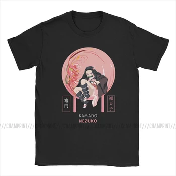 Nezuko T-Shirt pre Mužov Démon Vrah Kimetsu Č Yaiba Kamado Tanjirou Anime, Manga, Bavlnené Tričká Krátky Rukáv T Košele Plus Veľkosť