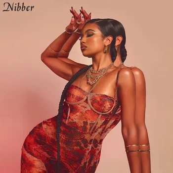 Nibber Sexy Split Vidieť-cez Hotties Nočný Klub Ženské Šaty Elegantné Grafické Oka Streetwear Voľný čas na Pláži Nepravidelný Mini Šaty
