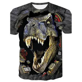 NISIVEY Značky Mužov 3D Vytlačené T-Shirts Zvierat, Dinosaurov Krátke Rukáv Lev Legrační-Dizajn Bežné Veľké Tričko Veľkosť Streetwear