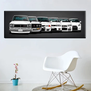 Nissan Skyline Gtr Auto Obývacia Izba nástenná maľba Obraz Domova Plagát Športové Auto Maľovanie HD Tlač Frameless