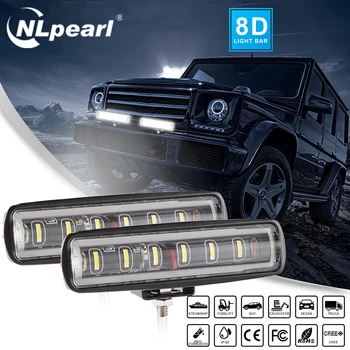 Nlpearl 2x 8D 18W LED Pracovné svetlo/Svetlo Bar Offroad Kamióny, Traktory, Lode 4x4 SUV ATV Auto Reflektorov, Lúč Svetla LED Panel 12V 24V