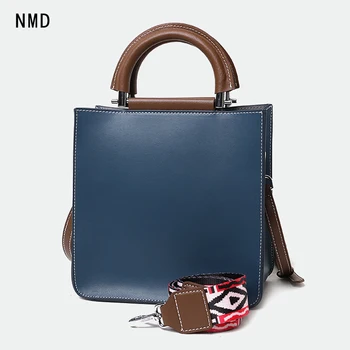NMD Originálne Nové Módne split koža split malé námestie taška značky pure color luxusné kožené žena taška dvojité ramenný popruh