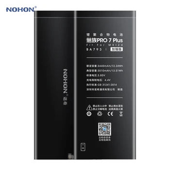 Nohon Batérie Pre MEIZU Pro 6/6s/Pro6 Plus/Pro7/7 Plus/MX6 Meilan Poznámka 5 6 Note5 Note6 BA621 BA721 BA791 BA793 BT66 BT65M BT53