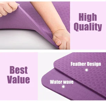 Non-slip TPE Yoga Mat 183*60 cm bez Chuti Kvality Non-toxické Materiály 6mm Hrúbka Gym Mat pre fitness Šport v Domácnosti