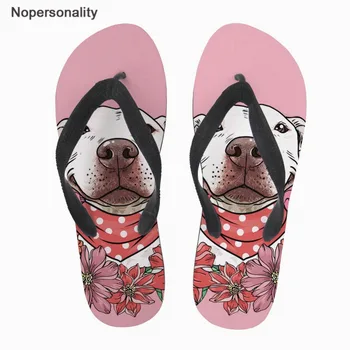Nopersonality Roztomilé Ružové Pit Bull Dog Tlač Pláži Flip Flops Bežné Ženy Topánky protišmykových Papuče Študent Letné Plážové Sandále