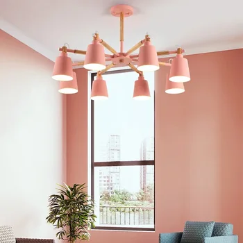 Nordic Domáce Dekorácie LED Luster v obývačke, v Spálni Foyer Osvetlenie Drevené Stropné Závesné Svietidlo E27 Kuchynské Príslušenstvo