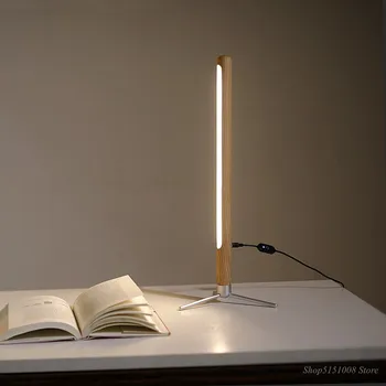 Nordic Drevené Stolové Lampy, Nočné Lampy, LED Vertikálne Atmosféru Lampa Minimalistický Masívneho Dreva Domov Deco svietidlo Obývacia Izba