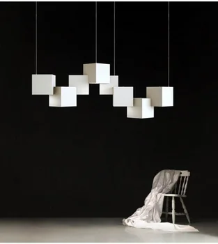 Nordic geometrické dizajnér tvorivé osobnosti obývacia izba, jedáleň, spálňa lampy kaviareň Bar Magic Cube Luster