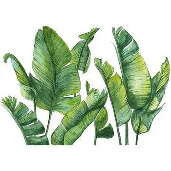 Nordic Green Leaf Rastlín Stenu, Nálepky, Tropické Pláže Palmové Listy DIY Rastlín Samolepky na Stenu pre Domova Obývacia Izba Kuchyňa