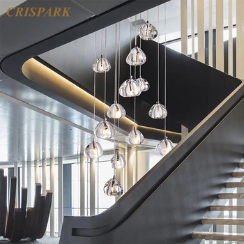 Nordic Jasné, Crystal Zavesenie Zavesenie Svetla LED G4 Moderný Minimalistický Prívesok Lampa v štýle Art Deco Schodisko Loft Bar