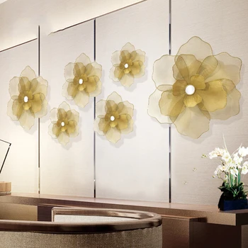 Nordic Kovaného Železa Falošné Luxusné Kvety 3D Stereo Stenu, Nálepky, Nástenné Dekorácie Remesiel KTV Hotel Home Obývacie Steny Ozdoby