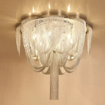 Nordic Luxusné Reťazi luster taliansky štýl závesné lampy, obývacia izba, jedáleň, Hliníkové Reťaz LED osvetlenie lustre