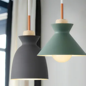 Nordic Minimalistický LED Drevený Prívesok Svetlo Jedáleň Posteli Spálňa Visí Lampa Dizajnér Interiéru Domov, Priemyselných Dekoratívne