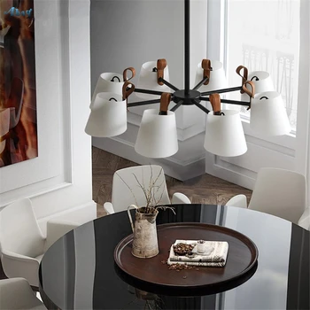 Nordic Moderný Pás Sklenené Lustre Svetlá Obývacia Izba Minimalistický Jedálenský Stôl Reštaurácia Spálňa Domov Závesné Svietidlá Svietidlá