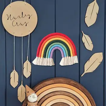 Nordic Rainbow Závesné Dekorácie detská Izba Ručne tkané Stene Visí Domáce Dekorácie Doplnky, Detská Izba Decor
