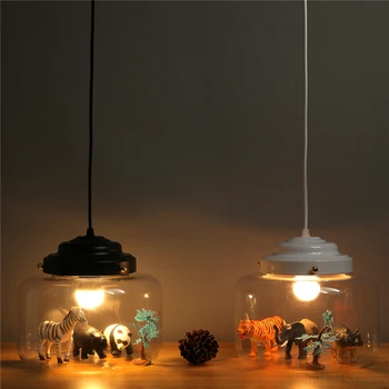 Nordic sklo moderný prívesok svietidlo led stropné PVC Román zvieratá prívesok svetlo detská izba led visí lampa dekor svietidlo