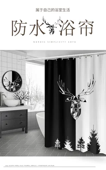 Nordic Umenie Sprchový Záves Nepremokavé Umývateľný Ručne Maľované Zahustiť Estetické Kúpeľňa Opony Duschvorhang Sprchový Záves DA60YL