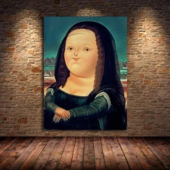 Nordic Zábavné Umenie Mona Lisa Plátno Obrazov Fernando Botero Blízkosti Wall Art Plagát A Vytlačí Abstraktné Umenie Obraz Bez Rámu