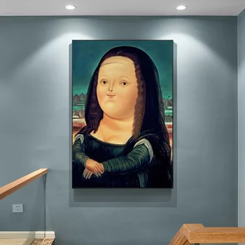 Nordic Zábavné Umenie Mona Lisa Plátno Obrazov Fernando Botero Blízkosti Wall Art Plagáty A Vytlačí Abstraktné Umenie Fotografie Cuadros