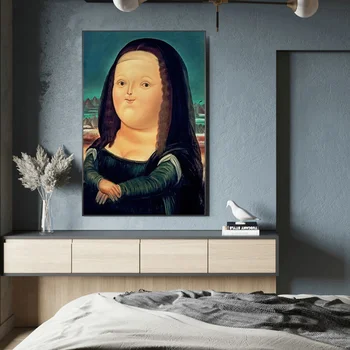 Nordic Zábavné Umenie Mona Lisa Plátno Obrazov Fernando Botero Blízkosti Wall Art Plagáty A Vytlačí Abstraktné Umenie Fotografie Cuadros