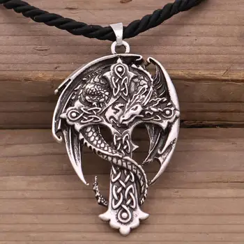Nostalgia Severanov Dračí Amulet Írsky Uzlov Na Náboženské Cross Prívesok Goth Punk Vintage Viking Náhrdelník Pohanské Talizman Šperky