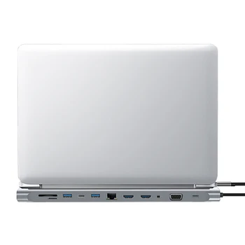 Notebook Dokovacie Stanice Kábel usb Hub 12 v 1 Typ-c, Dual HDMI/VGA/USB 3.0 Hub/PD/RJ/Micro SD/TF Karty Dock Adaptér do 87W