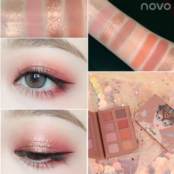 NOVO 8 Farba Matný Očný Tieň Leskom Fantasy Elf Eyeshadow Palety Nepremokavé Nahé Krásy Lesk Lesk Diamond Eye make-up Kit