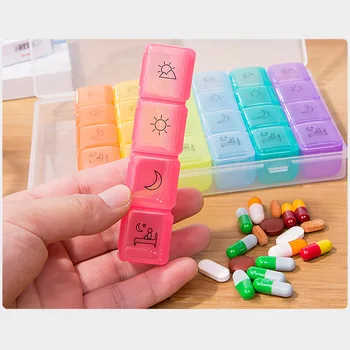 Novo Pilulku Úložný Box Medicíny Prípade, 7 Dní Organizátor 28 Oddelení 4 Krát Kontajner