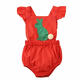 Novonarodené Dievčatká Oblečenie Veľkonočný Zajačik Romper Jumpsuit Oblečenie Letné Bez Rukávov Dieťa Dievča Oblečenie